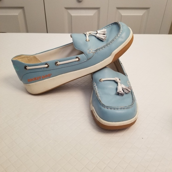 Ladies ROCKET DOG  8.5 M Blue Leather Boat Shoes For Summer,Casual - Picture 1 of 6